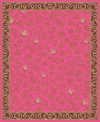 Pink Floral Vines Bordered Rug