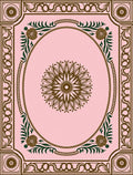 Elegant Pink Floral Sunburst Design Rug