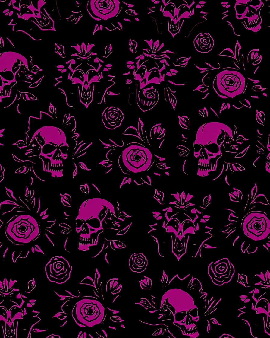 Gothic Skull Floral Style Rug