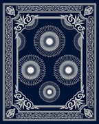 Classic Sunburst Floral Navy Design Rug