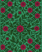 Floral Vines With Red Roses Pattern Rug