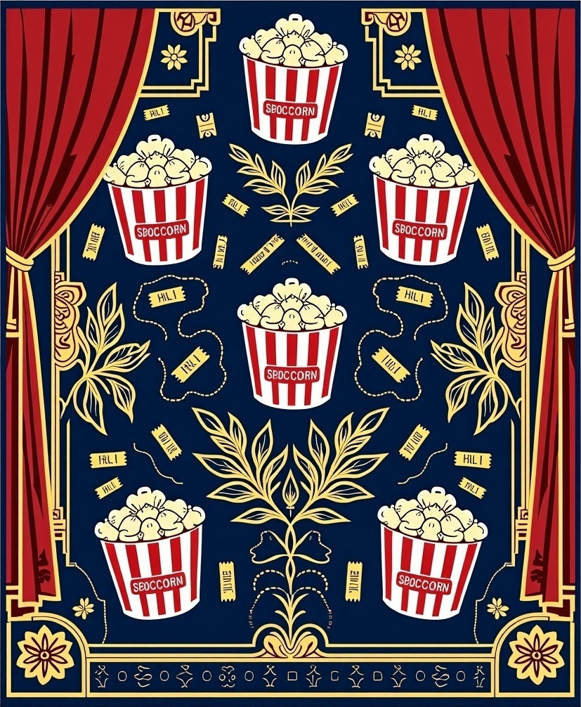 Cinematic Popcorn Pattern Design Rug