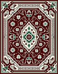 Intricate Floral Crested Geometric Design Rug