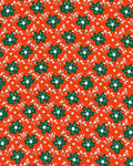 Orange Green Floral Pattern Rug