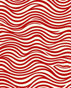 Striped Wavy Red Design Rug