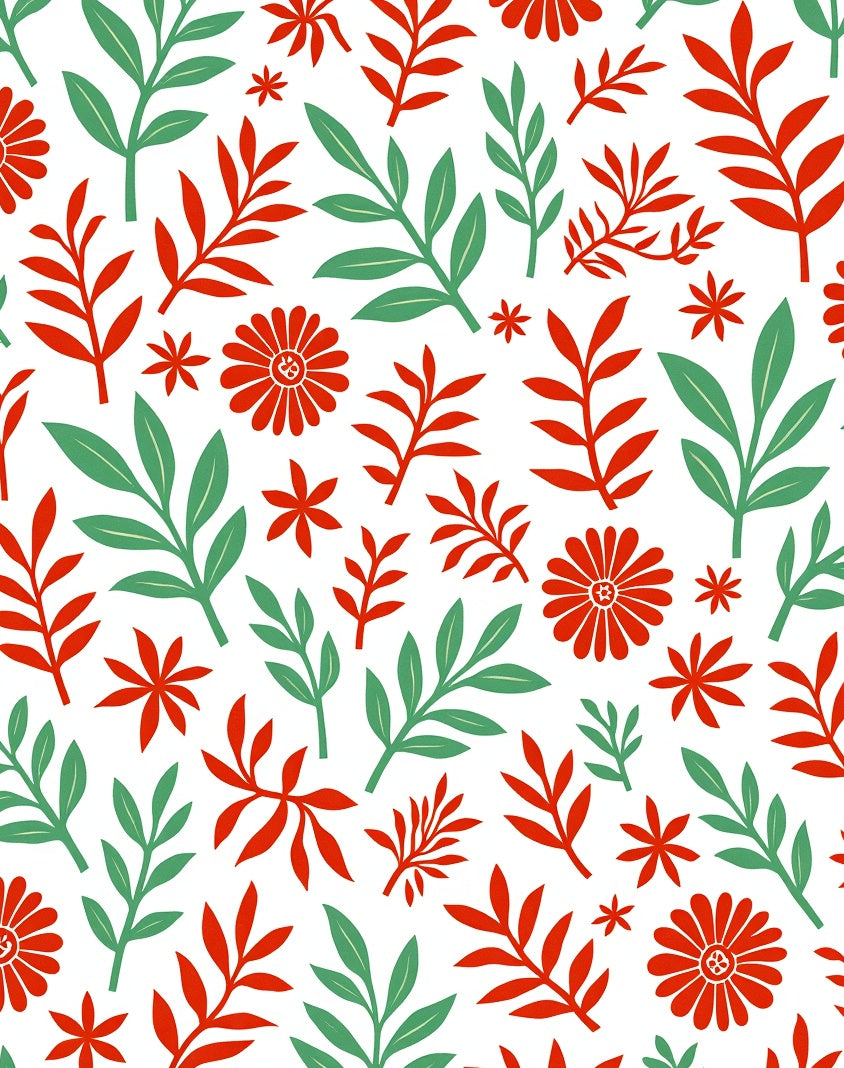 Modern Floral Leaves Pattern Rug