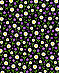 Whimsical Daisy Purple Flower Pattern Rug