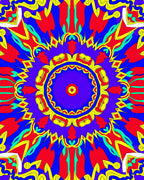 Vibrant Floral Mandala Graphic Design Rug