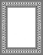 Intricate Black White Floral Border Rug