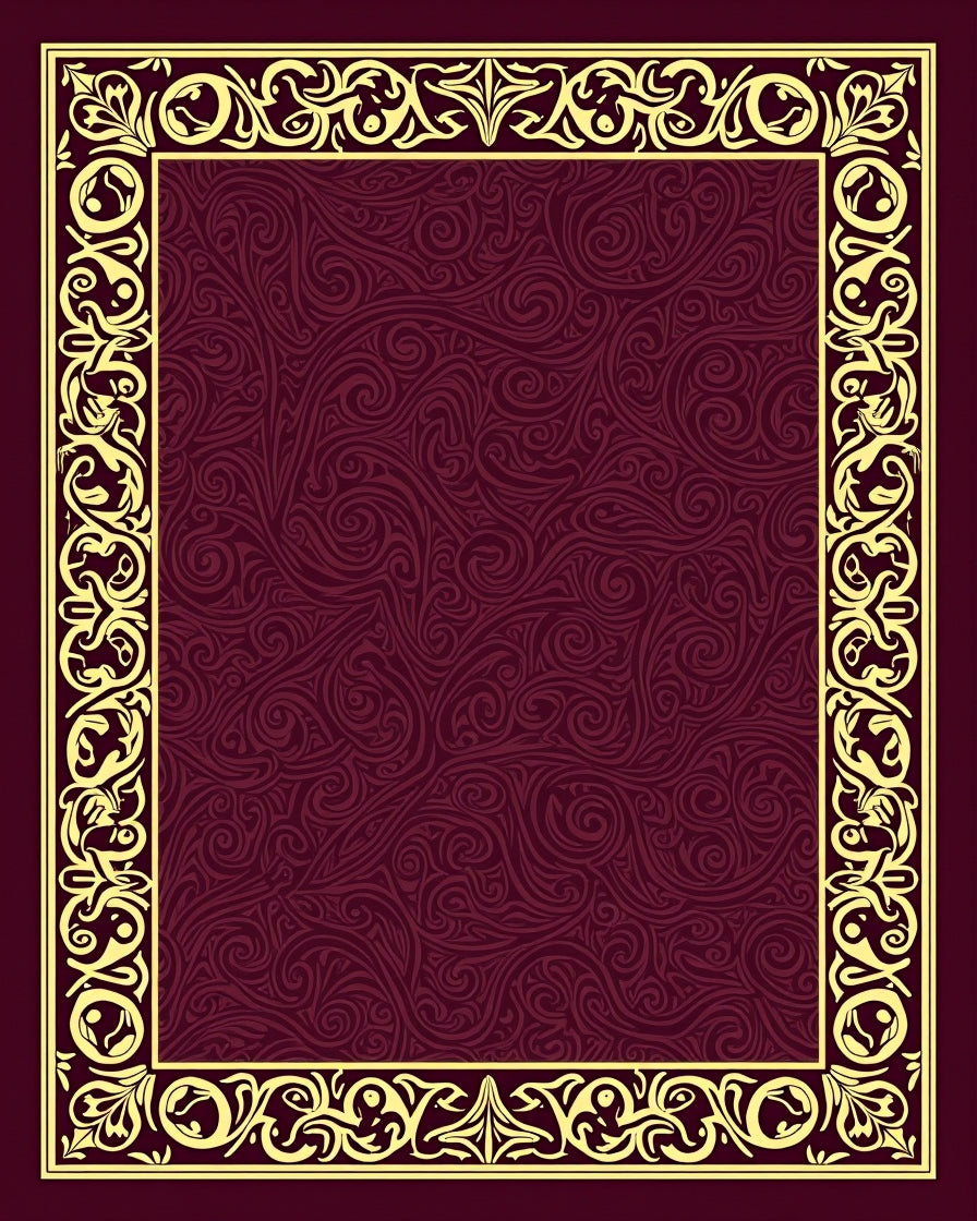 Rich Red Paisley Border Rug
