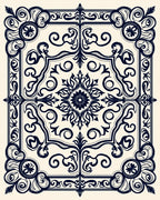 Ornate Flourish Scroll Design Rug