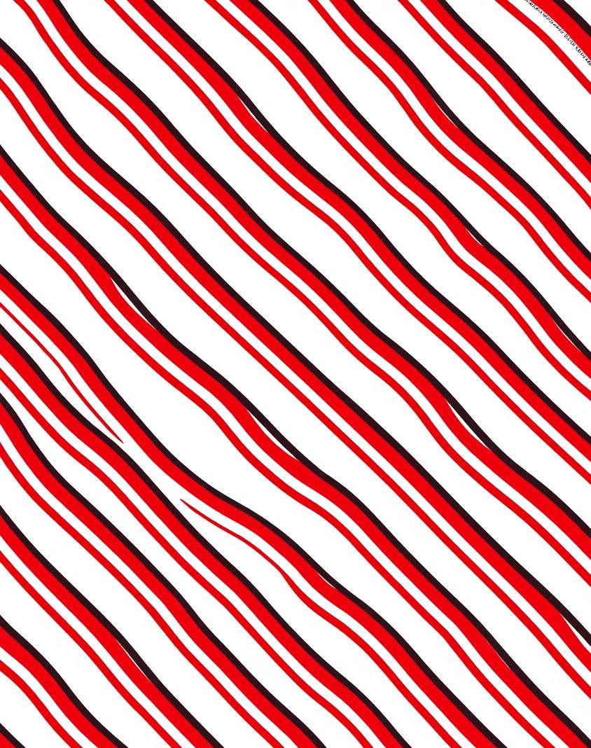 Red Black Wavy Stripe Design Rug