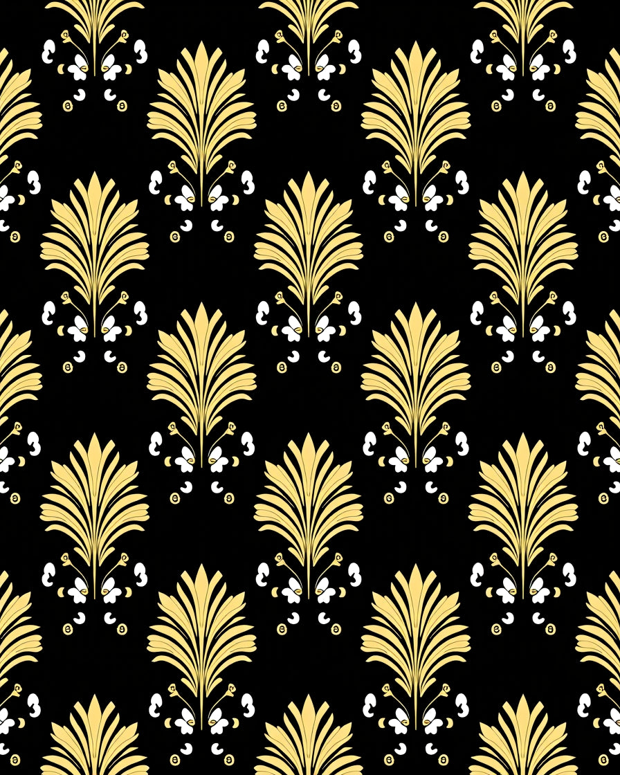 Gold Floral Classic Scroll Pattern Rug
