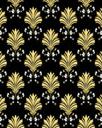 Gold Floral Classic Scroll Pattern Rug
