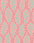 Soft Pink Botanical Vine Design Rug