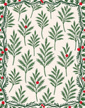 Green Evergreen Berry Border Rug