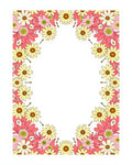 Pink Yellow Daisy Floral Frame Rug