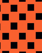 Bold Orange Black Square Pattern Rug