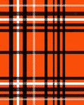 Bold Orange White Plaid Pattern Rug