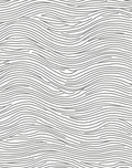 Minimalist Grey Wavy Line Pattern Rug