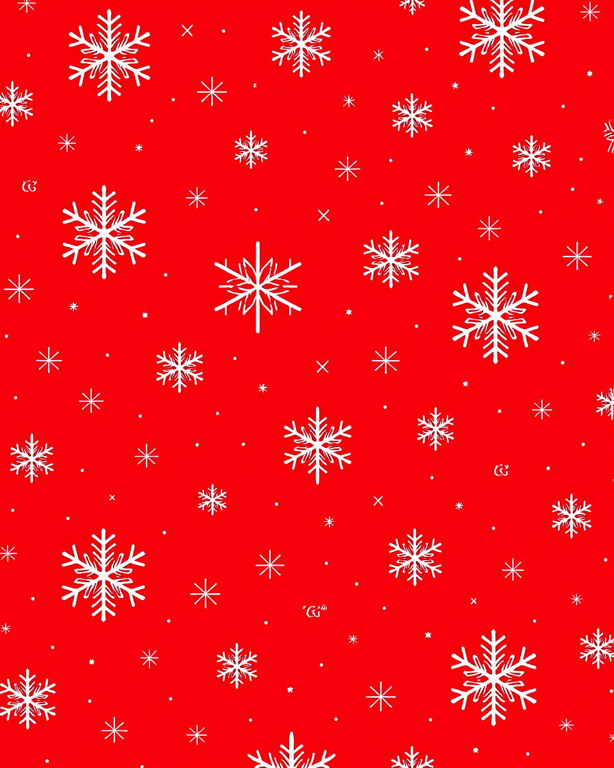 Red Snowflake Pattern Rug