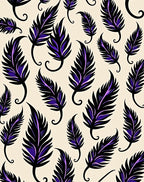 Feather Pattern With Purple Accents Rug