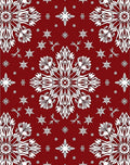 Intricate Folk White Snowflake Pattern Rug