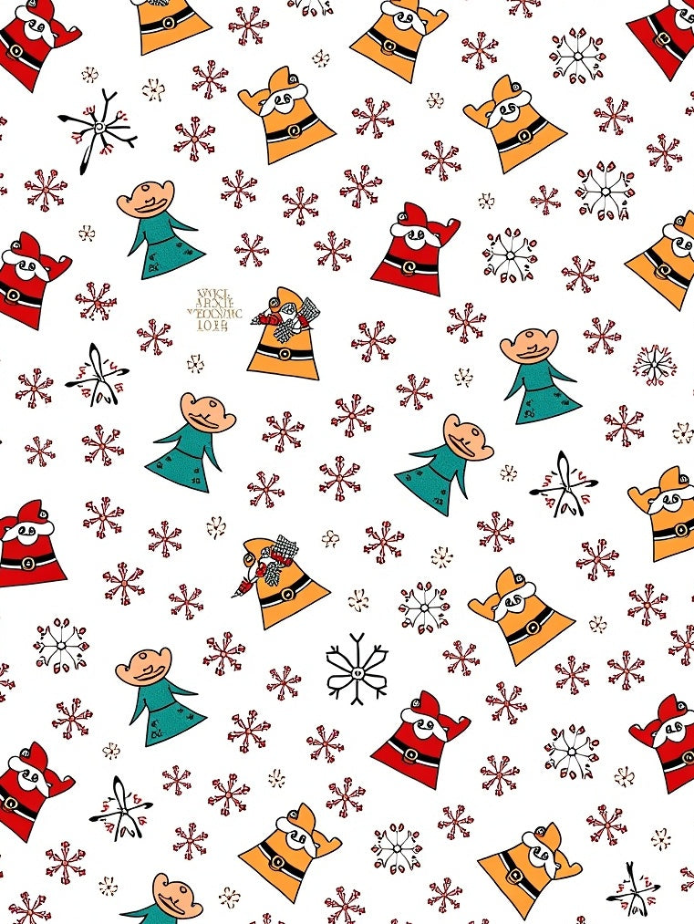 Whimsical Christmas Characters And Snowflakes Rug