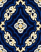 Classic White Gold Floral Pattern Rug
