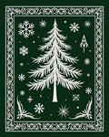 Winter Evergreen Snowy Pine Tree Rug