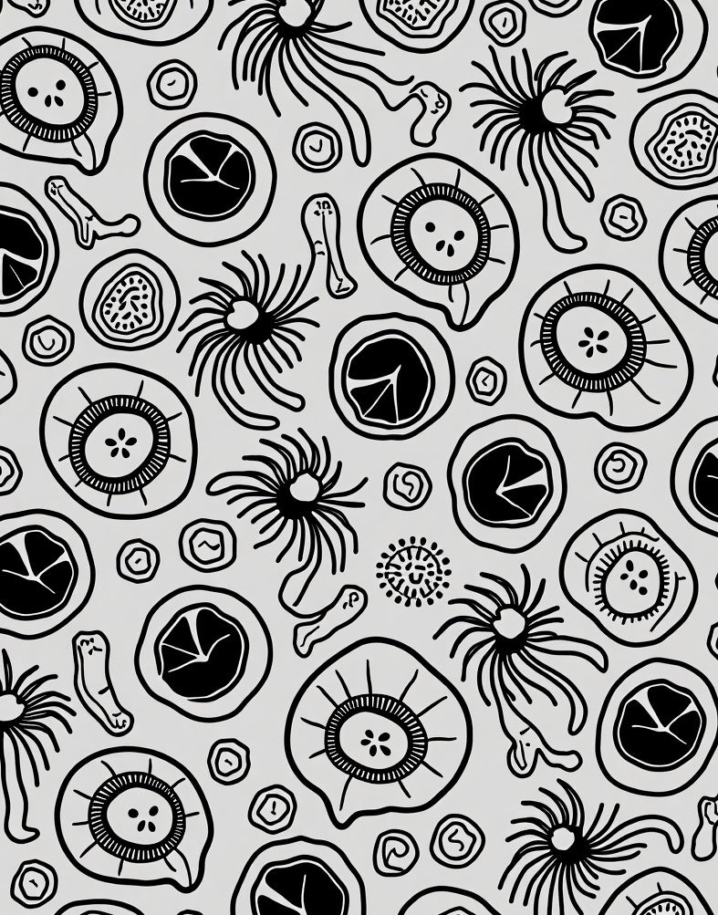Monochromatic Organic Cell Pattern Design Rug