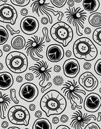 Monochromatic Organic Cell Pattern Design Rug