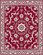 Elegant Floral Damask Pattern Rug
