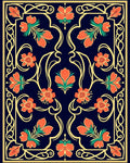 Art Nouveau Floral Swirls Rug