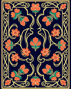 Art Nouveau Floral Swirls Rug