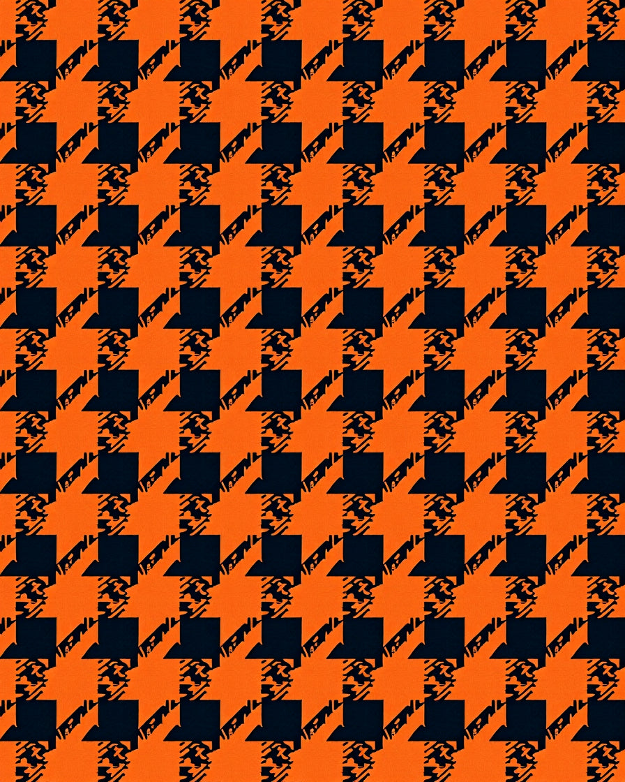 Orange Midnight Houndstooth Pattern Rug