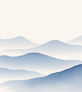 Layered Blue Mountain Silhouette Rug