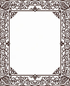 Elegant Scrollwork Floral Border Design Rug