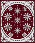 Crimson White Snowflake Mandala Design Rug