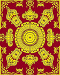 Ornate Floral Sunburst Mandala Rug