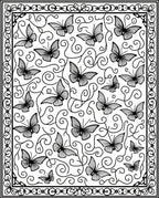 Intricate Butterfly Swirl Pattern Rug