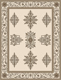 Intricate Floral Bordered Symmetrical Pattern Rug