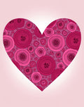 Pink Floral Heart Pattern Design Rug
