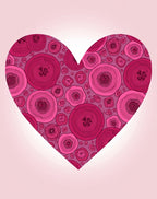Pink Floral Heart Pattern Design Rug