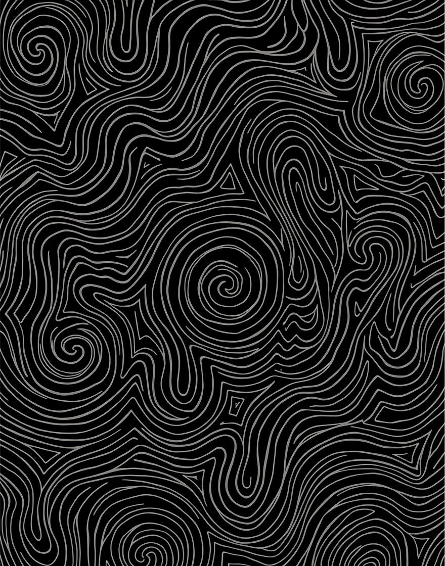 Abstract Swirling Line Art Pattern Rug