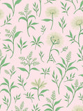 Pastel Pink Green Flora Botanical Rug