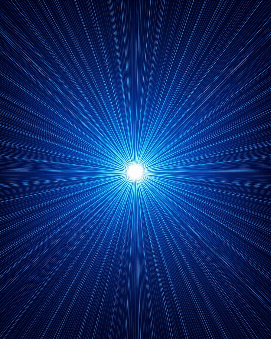Radiant Starburst Blue Pattern Rug