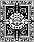 Black White Intricate Center Medallion Rug