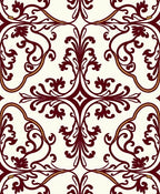 Rich Burgundy Classic Floral Damask Rug