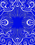 Stylized Starburst Floral And Swirl Rug